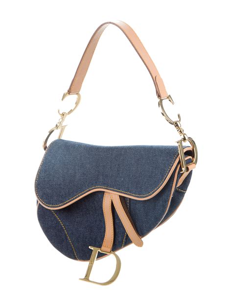 christian dior handbag saddle|Christian Dior denim saddle bag.